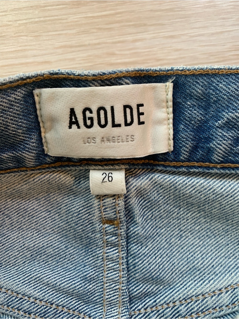 Agolde 90's Pinch Waist High Rise Straight Jean Light Blue Wash NWT Size 26 - Picture 4 of 9